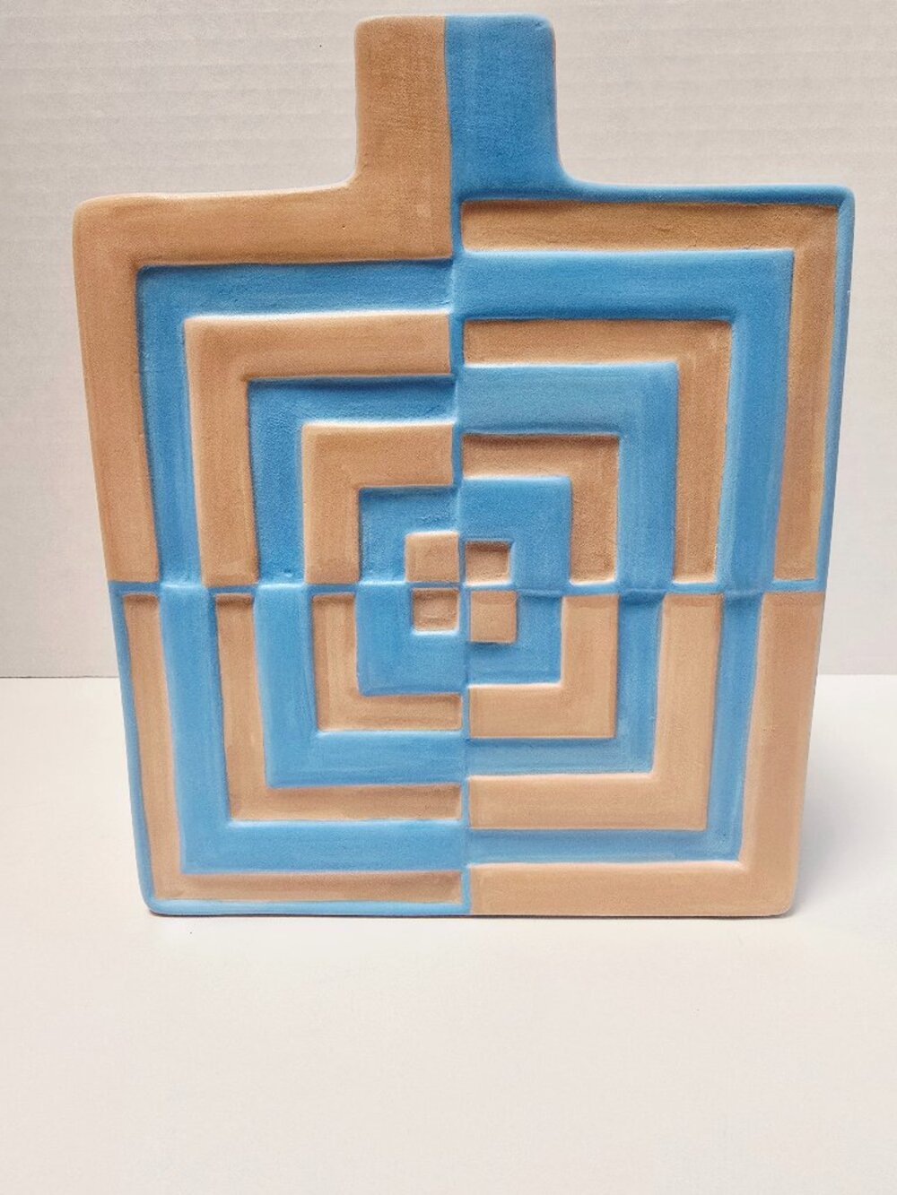 One of a kind hand painted decorative vase designed by Jonathan Adler.